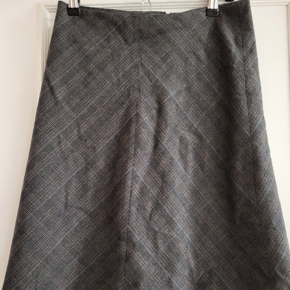 RW&CO. Charcoal Grey Plaid A-Line Skirt - Size 2
